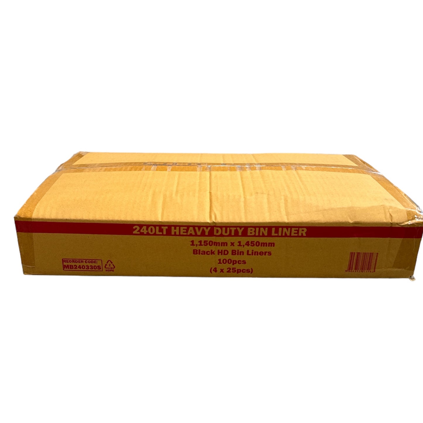 Heavy Duty Black Bin Liners 100pcs 240L (MB2403305)