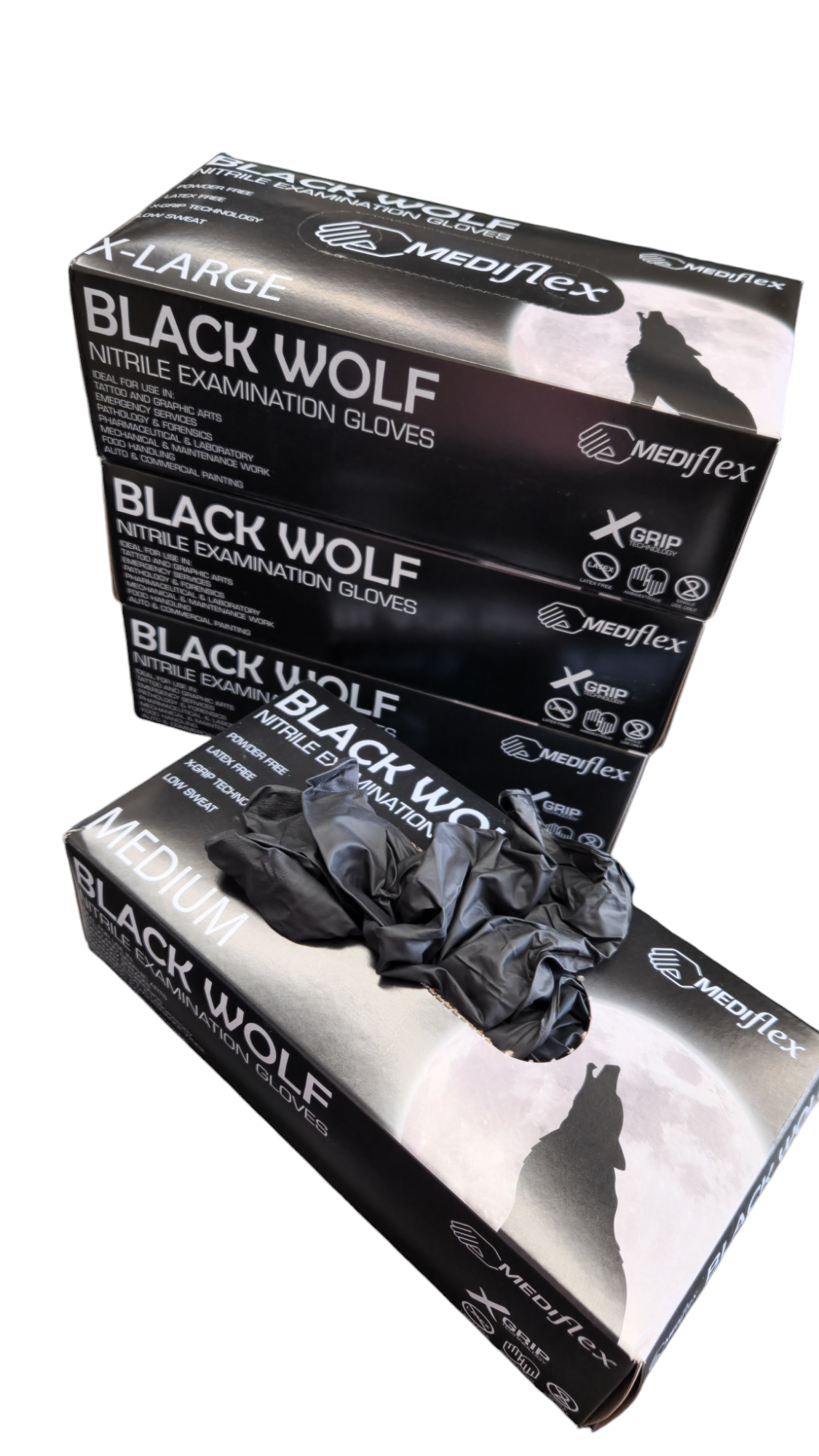 MEDIflex Black Wolf Nitrile Gloves