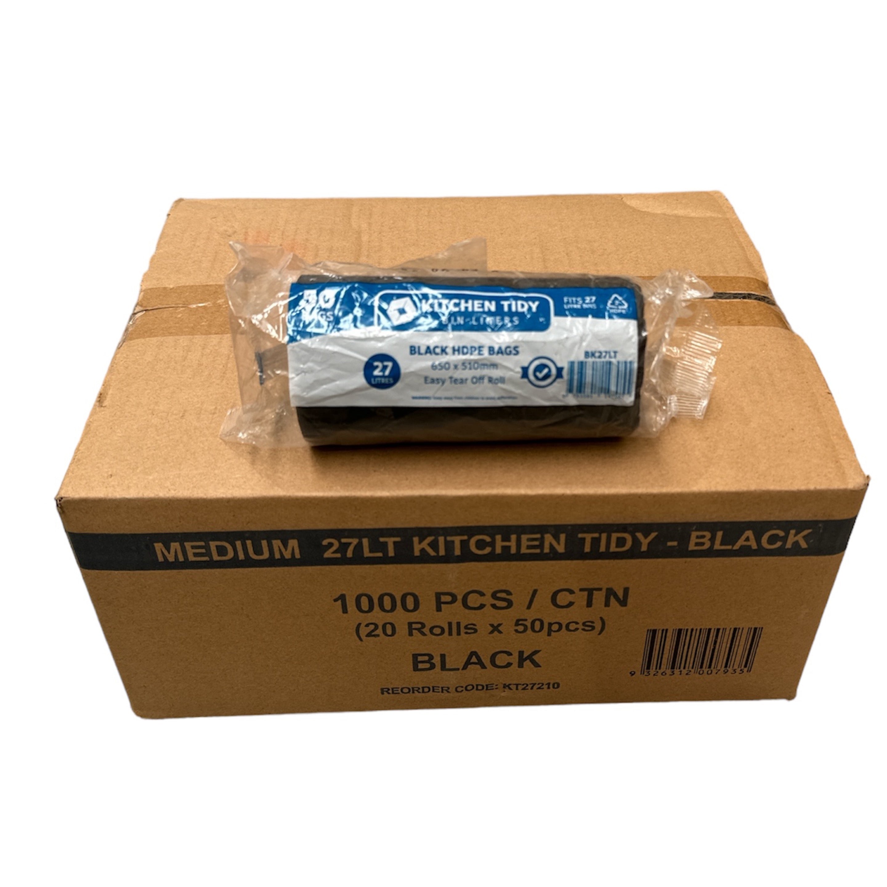 Black Kitchen Tidy 27L 1000pcs (BK27LT)