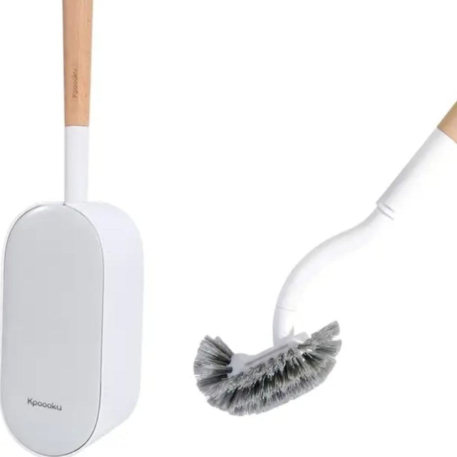 Angled Toilet Brush with Lid Set