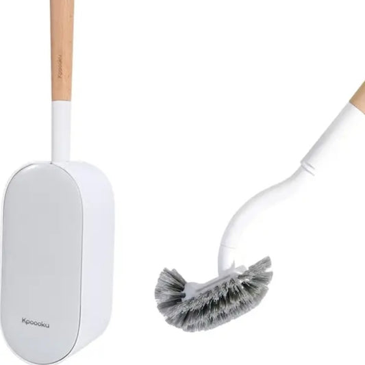 Angled Toilet Brush with Lid Set