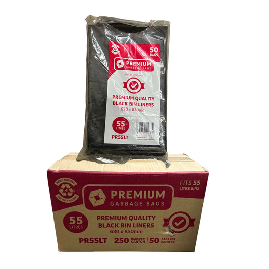 Premium Garbage Bags Black 55L /250pcs (PR55LT)